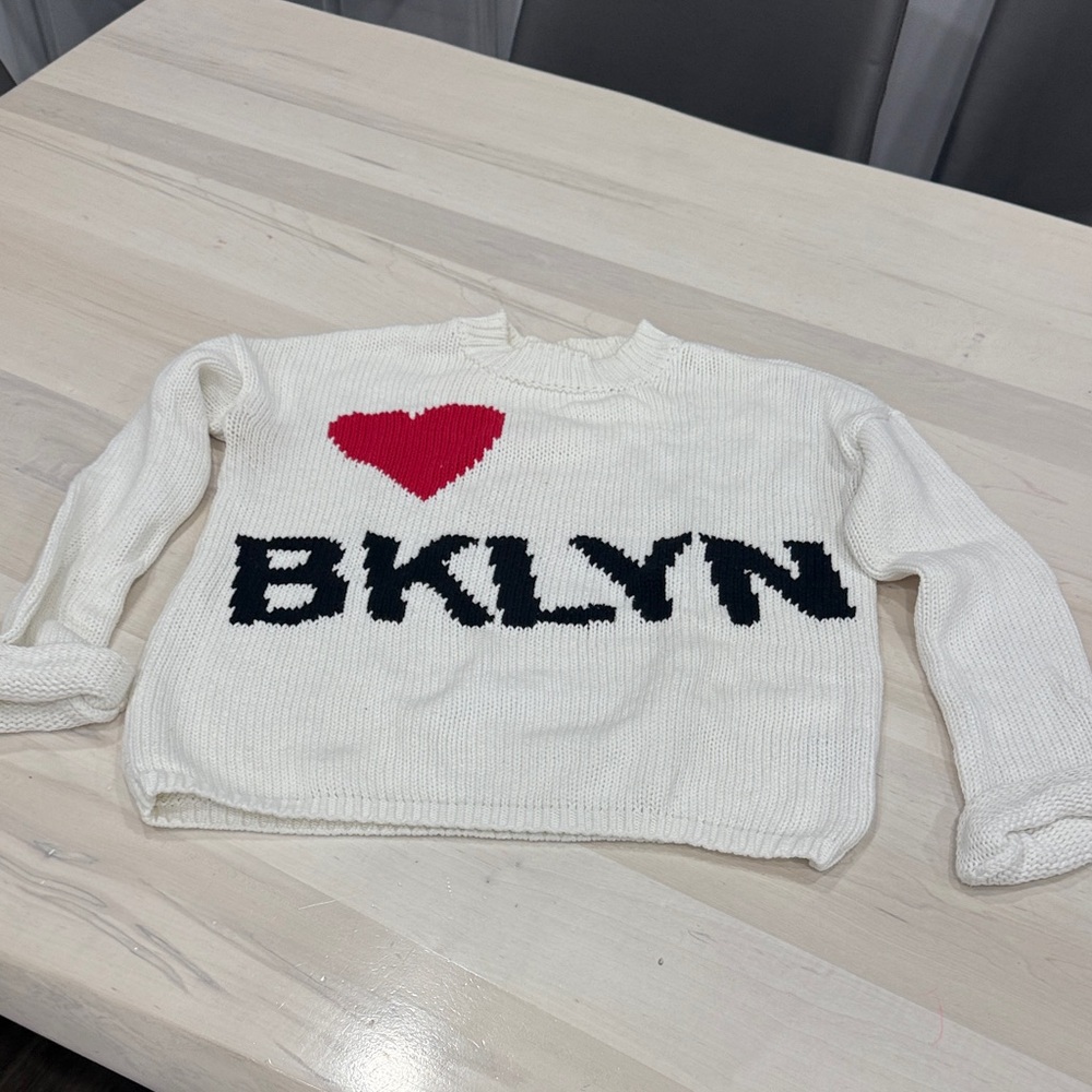 525 America Women's Sweater - White with Red and Black